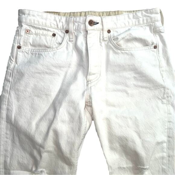 Rag & Bone White Rosa Mid Rise Boyfriend Fit Jeans Destroyed Knees size 26 waist - Picture 5 of 16